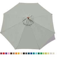 Mastercanopy Patio Umbrella 9 Ft Replacement Canopy For 8 Ribs-Grey
