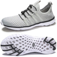 Dlgjpa Men\'s Lightweight Quick Drying Water Shoes For Beach Or Water Sports Slip On Walking Shoes Lightgrey 12