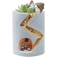 Segreto Creative Plants Flower Pots Brush Pots Ornaments For Succulent Plants Pot Decorated Desk,Garden,Living Room With Sweet Hedgehog Family La Moriposa Store