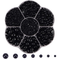5700 Pcs Half Pearls For Crafts,Nail Pearls For Nails Art For Crafting Diy Accessory,Flatback Pearls Gems For Makeup,Black Neatly Organized Craft Pearls For Artists Creative (2/3/4/5/6/8/10Mm)