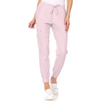 Mini Marilyn Scrub Joggers 4-Way Stretch Elastic Waistband Four Pocket Jogger Pants, Blush Size Large