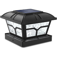 Siedinlar Solar Post Cap Lights Outdoor 2 Color Modes 8 Leds For 4X4 5X5 6X6 Posts Fence Patio Deck Decoration Warm White & Cool White Lighting Black (1 Pack)