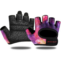Rymnt Minimal Weight Lifting Gloves,Short Micro Workout Gloves Grip Pads With Full Palm Protection & Extra Grip For Men Women Weightlifting,Gym,Exercise Training.Galaxy-Small