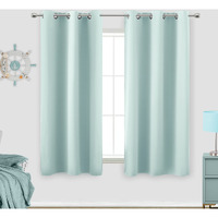 Koufall Aqua Bathroom Curtains Window,Set 2 Panels Coastal Decor Short Blackout Small Window Curtains For Kitchen Door Window,45 Inch Length,Mint Green