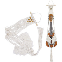Majowir Ukulele Hanger Macrame Wall Mount Hanger Stand Holder For Soprano Ukulele Wall Decor Ukulele Case Alternative Kit