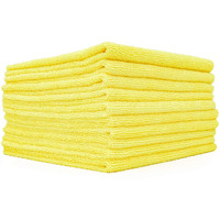 The Rag Company - Edgeless 300 - Microfiber Detailing Towels, Perfect For Removing Polishes, Sealants, And Glaze; Great For Interior Cleaning And Dirty Jobs; 300Gsm, 16In X 16In, Yellow (10-Pack)