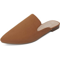 Musshoe Mules For Women Flats Comfortable Pointed Toe Women Mules,Tan 6.5