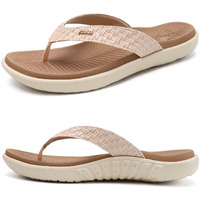 Kuailu Flip Flops For Women Ladies Yoga Mat Comfortable Sport Walking Thong Sandal With Plantar Fasciitis Arch Support Slip-On Slides Indoor Outdoor For Summer Size 10.5 Beige White