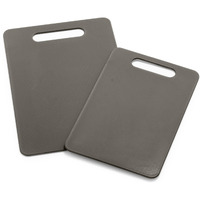 Greenlife 2 Piece Cutting Board Kitchen Set, Dishwasher Safe, Extra Durable, Grey