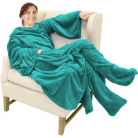 Catalonia Wearable Fleece Blanket With Sleeves And Foot Pockets For Adult Women Men, Micro Plush Comfy Wrap Sleeved Throw Blanket Robe Large, Green, St Patrick Gift