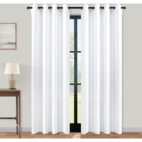 Koufall White Curtains 90 Inches Long For Living Room Window 2 Panels Semi Blackout Grommet Room Darkening Insulated Thermal Curtains For Bedroom 52X90 Inch Length