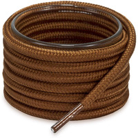 Shoemate Solid Color Round Shoe Laces For Sneakers, Boots And Athletic Shoes, Shoe Strings, Golden Brown, 52\"(132Cm) 12-Jinzong Rod-132-12