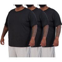 3 Pack: Menas Big And Tall Tech Stretch Short Sleeve Crew Quick Dry Fit T-Shirt Wicking Active Athletic Gym Top Plus Size Clothes Lounge Sleep Running Essentials Basketball Workout Tee- Set 8, 3Xlt