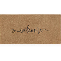 Aazzkang Brown Door Mat Large 18X48 Outdoor Welcome Mat With Durable Non Slip Rubber Backing Ultra Absorb Mud Easy To Clean Entry Doormat For Indoor High Traffic Areas Front Door