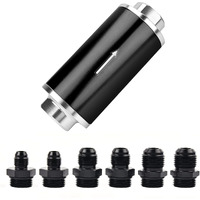 Evil Energy Inline Fuel Filter 100 Micron With 6An 8An 10An Adapter Universal 50Mm