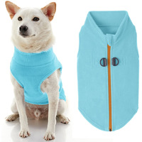 Gooby Zip Up Fleece Dog Sweater - Turquoise, Medium - Warm Pullover Fleece Step-In Dog Jacket With Dual D Ring Leash - Winter Small Dog Sweater - Dog Clothes For Small Dogs Boy And Medium Dogs