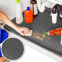 Xtreme Mats - Waterproof Under Sink Mat For Kitchen & Laundry Cabinets, Pick Your Size - 22" Depth Cabinet Shelf Protector, Flexible Under Sink Drip Tray Liner (Gray, 28" 1/4 X 22 1/4)