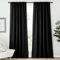 Nicetown Halloween Black Out Curtain Panels For Bedroom - (Black Color) W70 X L95, 1 Pair, Thermal Insulated Blackout Draperies Window Treatment