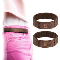 Beltbro Womens Brown 2-Medium No Buckle Elastic Belt - Fits 1 Inch Belt Loops, Comfortable And Easy To Use