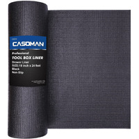 Casoman Professional Tool Box Liner And Drawer Liner 18 Inch X 24 Feet,Easy Cut Non-Slip Foam Rubber Toolbox Drawer Liner Mat - Adjustable Thick Cabinet Liners