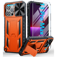 Soios For Iphone 13-Pro-Max Phone Case: Military Grade Dropproof Protective Cell Phone Cover With Kickstand & Slider | Rugged Heavy Duty Rugged Protection Phonecase(Orange)