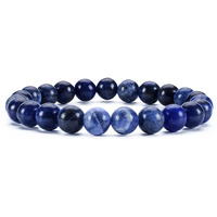 Cherry Tree Collection - Small, Medium, Large Sizes - Gemstone Beaded Bracelets For Women, Men, And Teens - 8Mm Round Beads (Sodalite - Large)