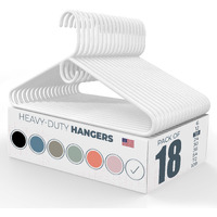Neaties Heavy Duty Plastic Hangers Bulk Made In Usa (6 To 108 Pack Available Or Hangers 18 Pack) Strong Clothes Hangers Bulk  Coat Hangers Plastic, Hangers Heavy Duty, Plastic Hanger (White 18 Pack)