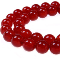 Pltbeads Smooth Round Shape Natural Gemstone Loose Beads For 1 Strand Per Bag Approxi 15.5 Inch 48-50Pcsjewelry Making (8Mm, Red Carnelian)