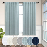 Teal Curtains 54 Inch Length For Master Bedroom 2 Panels Back Tab Pocket Blue Green Linen Semi Sheer Mist Seafoam Curtains For Living Room Summer Cabin Coastal Beach Decor Dusty Aqua Sea Green 52X54