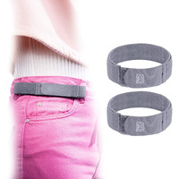 Beltbro Women's Grey 2-Small No Buckle Elastic Belt - Fits 1 Inch Belt Loops, Comfortable And Easy To Use
