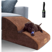 Topmart High Density Extended Foam Dog Ramp&Steps 2 Tiers,11.8" High,Non-Slip Dog Stairs,Soft Foam Dog Ladder With Waterproof Cover,Best For Dogs Injured,Older Cats,Pets With Joint Pain