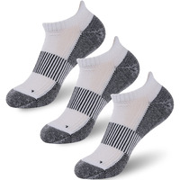 Footplus Running Socks, Men Women Boys Girls Copper Low Cut Odor Free Golf Tennis Socks Thick Cushioned Sole Yoga Gym Socks,Arch Support Marathon Jogging Hockey Socks,White&Black,Small/Medium