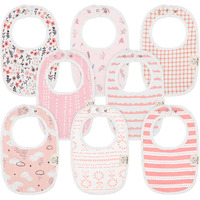 8-Pack Organic Baby Bibs For Girls & Boys - Teething Baby Bibs For Boy, Girl - Newborn Bibs For Baby Girl, Boy (Sweet Charm)