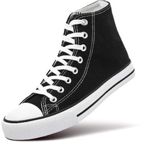 Zgr Womens Fashion Canvas Sneaker Low Cut Lace Ups Casual Shoes (9 B(M) Us, High-Top Black)