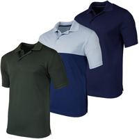 3 Pack:Mens Quick Dry Fit Polo Shirt Short Sleeve Golf Tennis Clothing Active Wear Athletic Performance Tech Sports Essentials Moisture Wicking Casual Dri-Fit T Shirts,Set 2-L