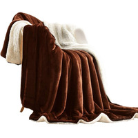 Nanpiper Sherpa Blanket Warm Blankets For Winter Super Soft Fuzzy Flannel Fleecewool Like Reversible Velvet Plush Couch Blanket Lightweight(Brown Throw Size 50X60)
