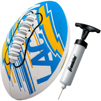 Franklin Sports Nfl Los Angeles Chargers Football - Youth Mini Football - 8.5 Football- Spacelace Easy Grip Texture- Perfect For Kids