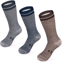 Meriwool Merino Wool Hiking Socks For Men And Women - 3 Pairs Midweight Cushioned Thermal Socks - Warm And Breathable