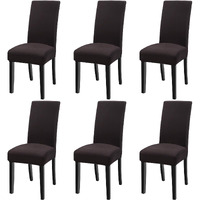 Fuloon 6 Pack Super Fit Stretch Removable Washable Short Dining Chair Protector Cover Seat Slipcover For Hotel, Dining Room, Ceremony, Banquet Wedding Party