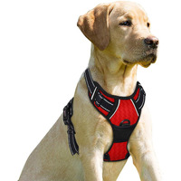 Barkbay No Pull Dog Harness Front Clip Heavy Duty Reflective Easy Control Handle For Large Dog Walking(Red,Xl)