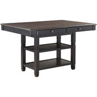 Homelegance 60 X 42 Two-Tone Counter Height Dining Table, Blacknatural