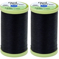 2-Pack Bundle Coats & Clark Dual Duty Plus Hand Quilting Thread 325Yds Black S960-0900