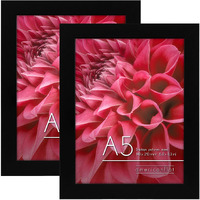 Americanflat A5 Picture Frame In Black - Composite Wood With Shatter Resistant Glass - Horizontal And Vertical Formats For Wall And Tabletop - 58 X 83 In - Pack Of 2