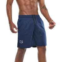 G Gradual Mens 7 Workout Running Shorts Quick Dry Lightweight Gym Shorts With Zip Pockets (Navy Blue Xx-Large)
