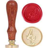 Letter A Wax Seal Stamp, Yoption Vintage Retro Brass Head Wooden Handle Alphabet Letter A Classic Sealing Wax Seal Stamp (A)
