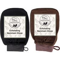 Natural Elephant Exfoliating Hammam Glove (Pure Black And Chocolate Brown (Pack Of 2))