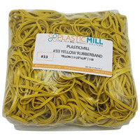 Plasticmill Rubber Bands - #33 Size - Yellow Rubberbands - 1Lb500 Count