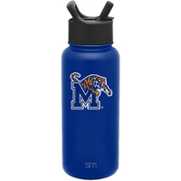 Simple Modern Officially Licensed Collegiate Memphis Tigers Water Bottle With Straw Lid | Vacuum Insulated Stainless Steel 32Oz Thermos | Summit Collection | University Of Memphis