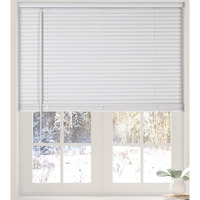 Calyx Interiors Cordless White 1 Light Filtering Mini Blinds 19 W X 60 H Window Blinds For Home, Vinyl Horizontal Blinds For Indoor Windows