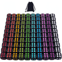 Austor 100 Pieces Black Dice With Colorful Pips 6 Sided Rounded Corner Dice Set With A Storage Bag